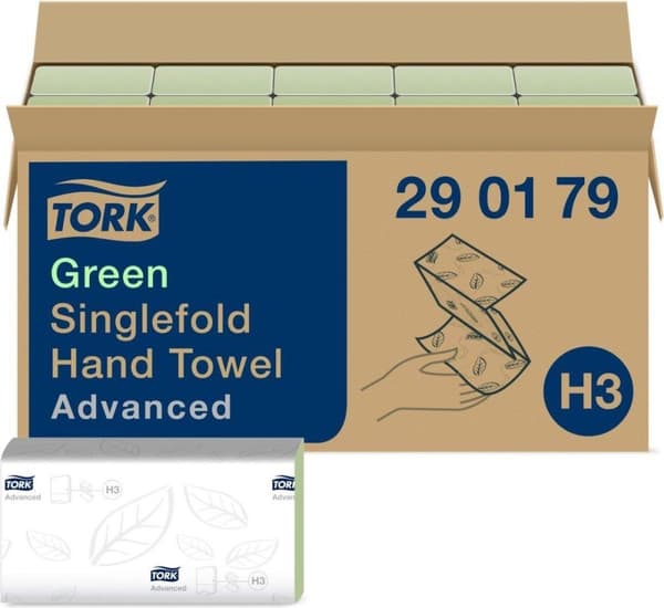 Tork håndklædepapir avanceret ZZ-fold Grøn 3750 ark