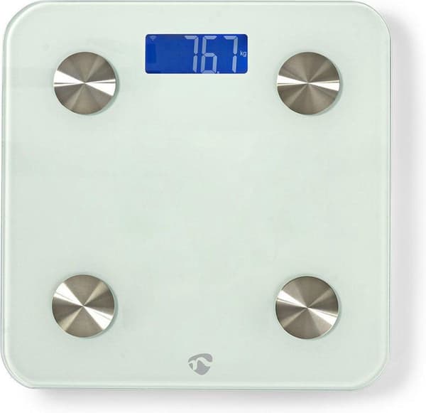 Nedis SmartLife henkilökohtainen vaaka | Wi-Fi | BMR / luut / paino / lihakset / rasva / vesi | 8 muistipaikkaa | Huippukuorma: 180 kg | Android™ / IO