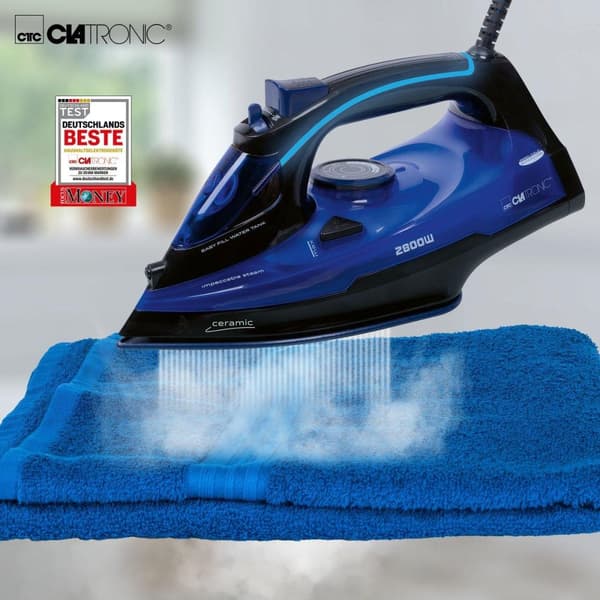 Clatronic DB 3755 - höyrysilitysrauta - 2800 wattia - keraaminen pohja