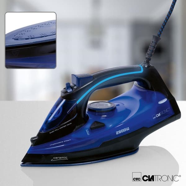 Clatronic DB 3755 - höyrysilitysrauta - 2800 wattia - keraaminen pohja