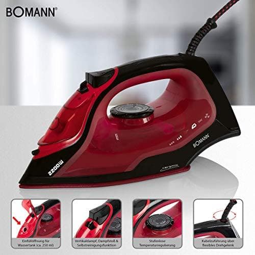 Bomann DA höyrysilitysrauta keraaminen pohja DB6035CB blk/rt (660351)