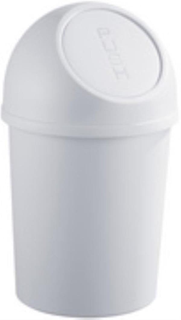 HELIT Affaldsspand med klaplåg - 6 liter - Plast - Lysegrå - dxh 216x375 mm