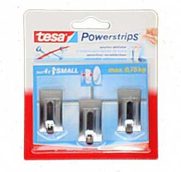 Tesa Powerstrips Hooks Classic Small - Krom - 3 stk