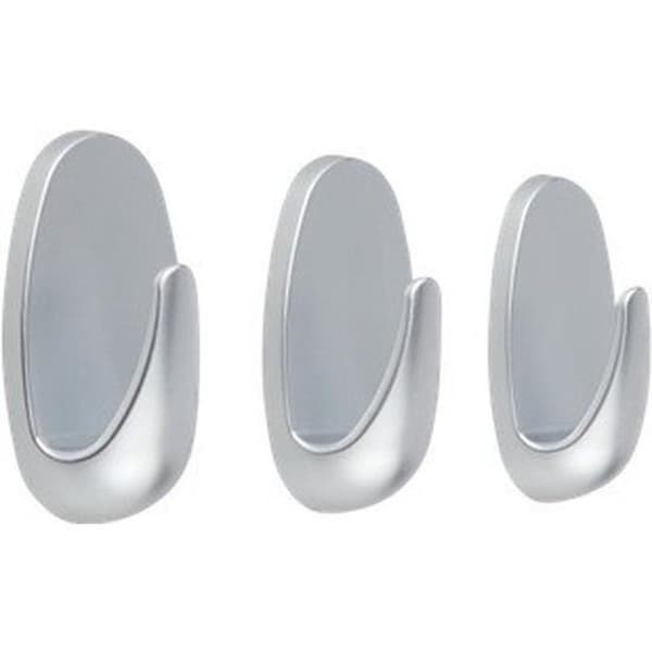 Tesa Powerstrips Kroge Oval Small - Mat Krom - 3 stk
