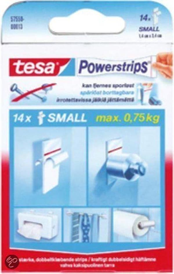 Tesa Powerstrips Kroge Rund Lille - Krom - 3 stk