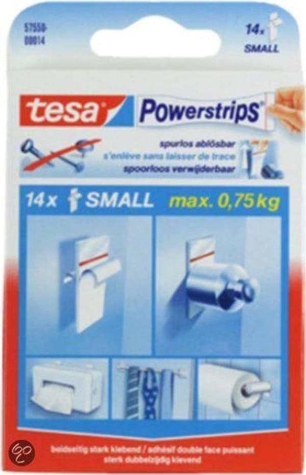 Tesa Powerstrips Kroge Rund Lille - Krom - 3 stk