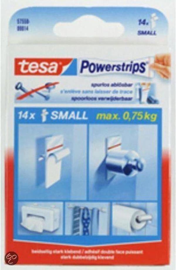 Tesa Powerstrips Kroge Rund Lille - Krom - 3 stk
