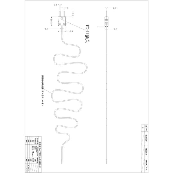 VOLTCRAFT TP-202 Luftsensor 0 till 250 °C 1.00 m Sensortyp K