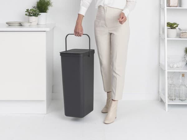 Brabantia Sort & Go Skraldespand - 40 l - Mørkegrå
