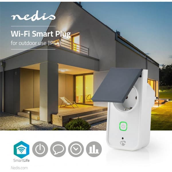 Nedis WIFIPO120FWT IP44 smart uttag 16A 3680W