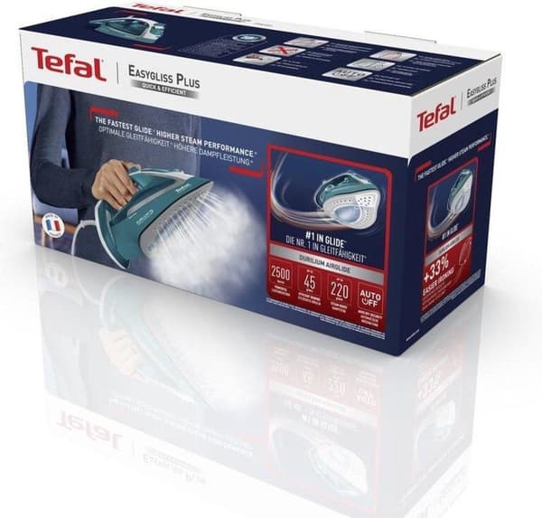 Tefal TEF höyrysilitysrauta Easygliss II FV5737 turkoosi (FV5737)