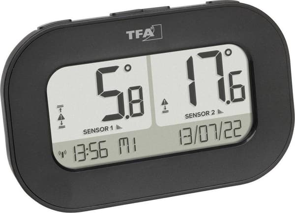 TFA Dostmann DOUBLE-CHECK trådløst termometer digital sort (30.3073.01)