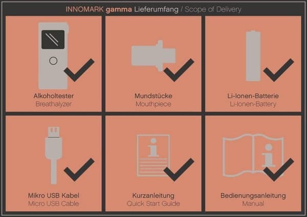 ACE INNOMARK gamma alkoholtestare svart 0,07 till 4,00 ‰ inkl display (107323)