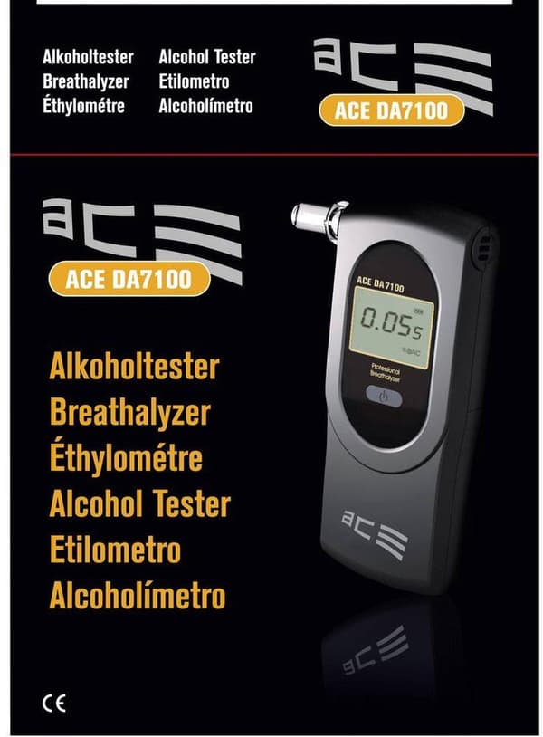 ACE alkoholtestare DA-7100 mätområde alkohol (max.)=5 &permil, inkl display (107007)