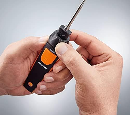 testo temperatursonde -20 - +50 °C med Bluetooth®-forbindelse til smartphones, med luftsonde, med dyk-/gennemtrængningssonde, med overfladesonde (0563