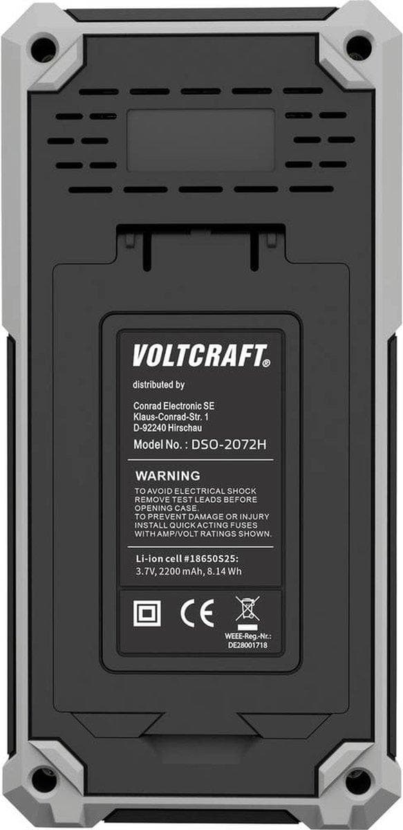 VOLTCRAFT DSO-2072H Kädessä pidettävä oskilloskooppi (ScopeMeter) 70 MHz 2-kanavainen 250 MSa/s 8 kpts 8 Bit Handheld 1 kpl
