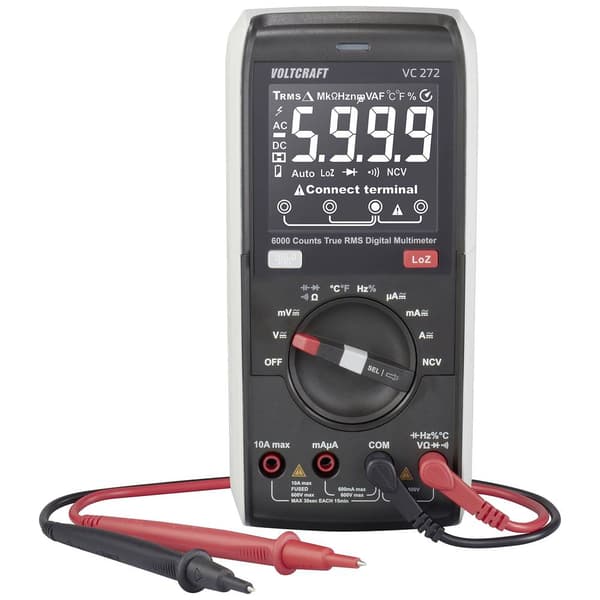 VOLTCRAFT VC-13829985 Handmultimeter Kalibrerad (ISO) digital CAT III 600 V Display (Beräkningar): 6000