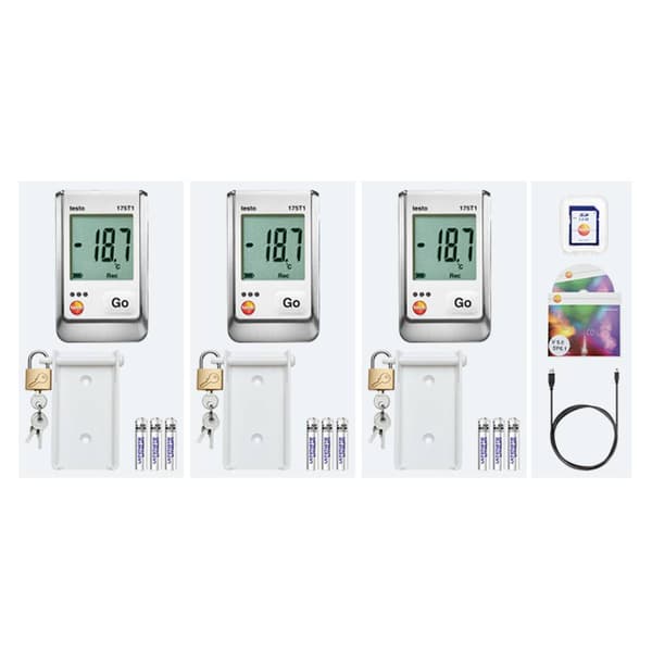 testo 0572 1750 175 T1 Set Temperatur-datalogger Uppmätt värde Temperatur -35 till +55 °C