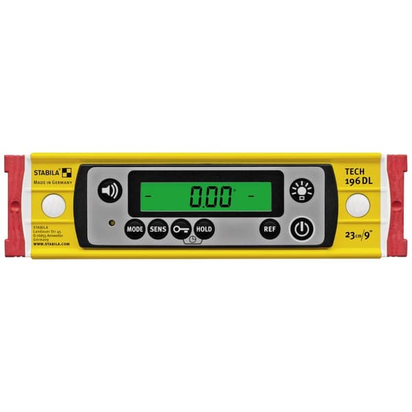 Stabila TECH 196 DL 19831 Digitalt vattenpass med halkskydd, inkl. fodral 23 cm 0.5 mm/m
