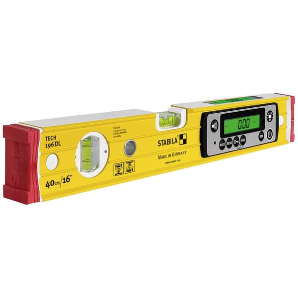 Stabila TECH 196 DL 19830 Digitalt vattenpass med halkskydd, inkl. fodral 40 cm 0.5 mm/m