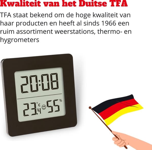 TFA - Digital termohygrometer - Fyrkantig