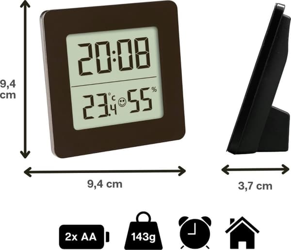 TFA - Digital termohygrometer - Fyrkantig