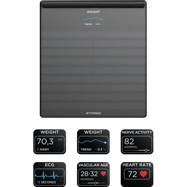 Withings Body Scan -älyvaaka musta