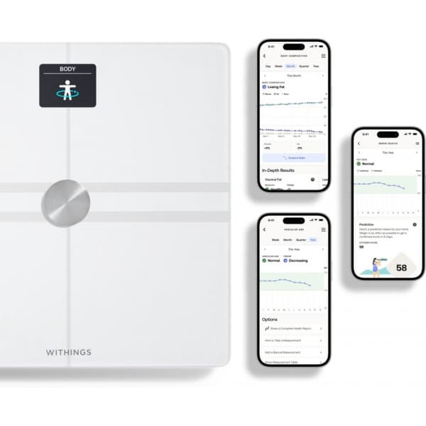 Withings Body Comp White - kropsammensætningsvægt med wifi-forbindelse.