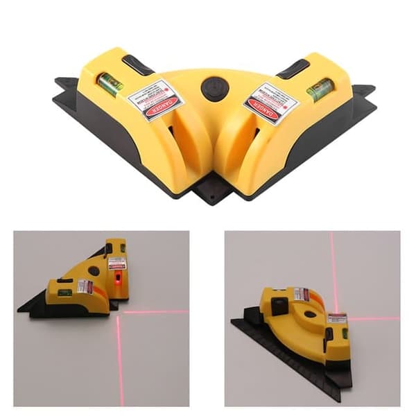 Rätvinklig Laser Vattenpass Laseravståndsmätare - 90 Graders Horisontell & Vertikal Linjeprojektion för Exakt Uppmätning