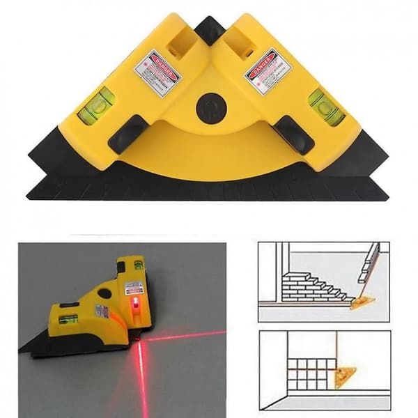 Rätvinklig Laser Vattenpass Laseravståndsmätare - 90 Graders Horisontell & Vertikal Linjeprojektion för Exakt Uppmätning