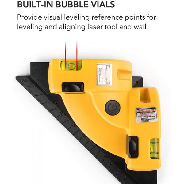 Rätvinklig Laser Vattenpass Laseravståndsmätare - 90 Graders Horisontell & Vertikal Linjeprojektion för Exakt Uppmätning