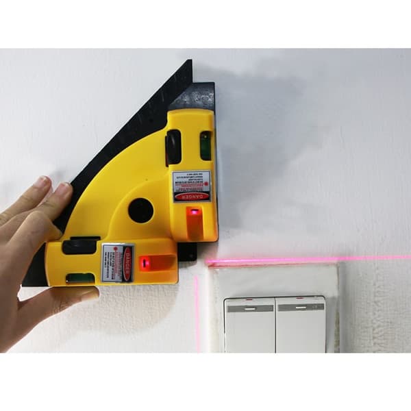 Rätvinklig Laser Vattenpass Laseravståndsmätare - 90 Graders Horisontell & Vertikal Linjeprojektion för Exakt Uppmätning