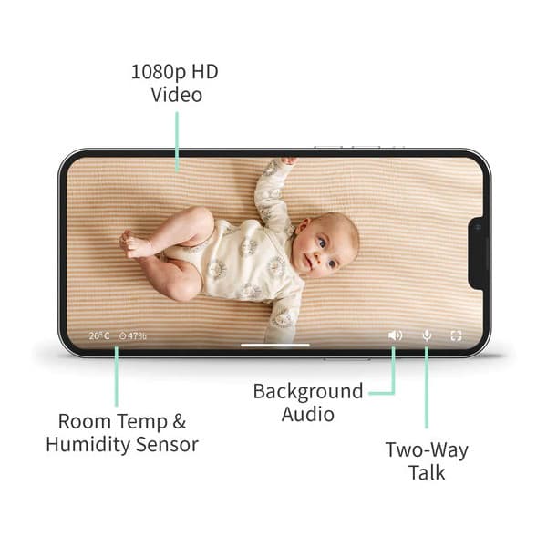 Owlet Cam 2 Smart HD -videorökare, vit