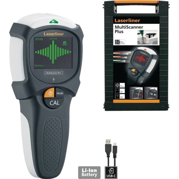 Laserliner Sökapparat MultiScanner Plus 080.967A Lastdjup (max.) 120 mm Lämplig för Järnmetall, Trä, Plast, Icke-järnme