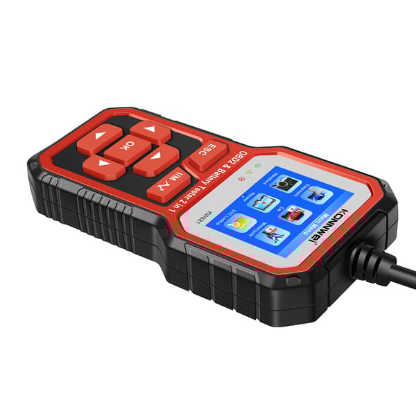 Konnwei KW681 diagnostisk måler, OBD2 scanner, batteri tester