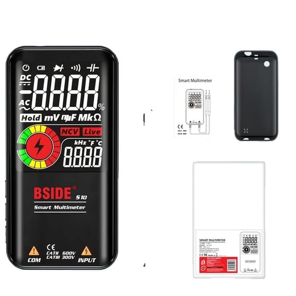 Digitaalinen monitoimimittari, älykäs toiminnallisuus, USB-lataus, S20 EMF Multimeter S10-1.5V AAA Battery