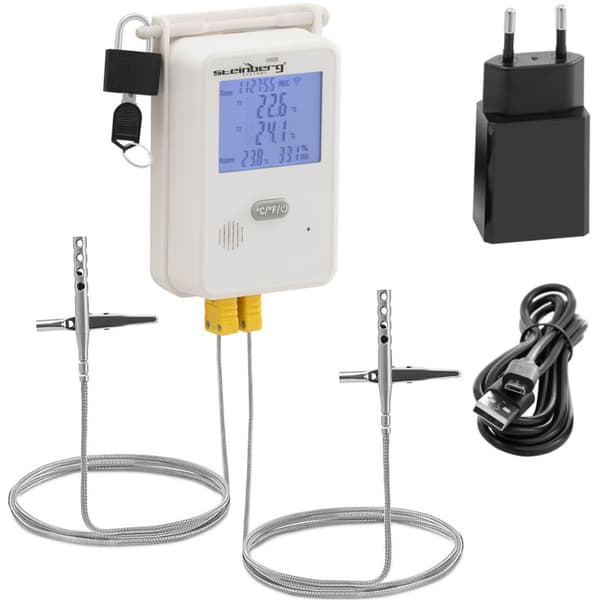 Termohygrometer temperatur- och fuktighetsmätare LCD USB Wi-Fi-intervall 0-100% -50-350C