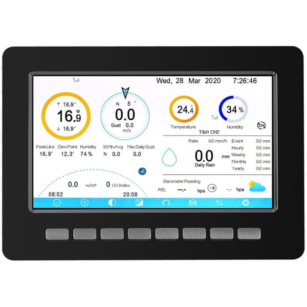 Trådløs solvejrstation 7i1 LCD WiFi 100m