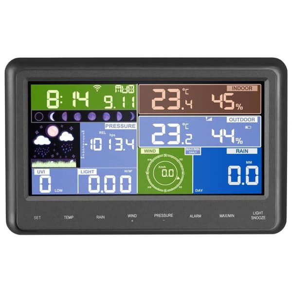 Langaton aurinkosääasema LCD WiFi 100m