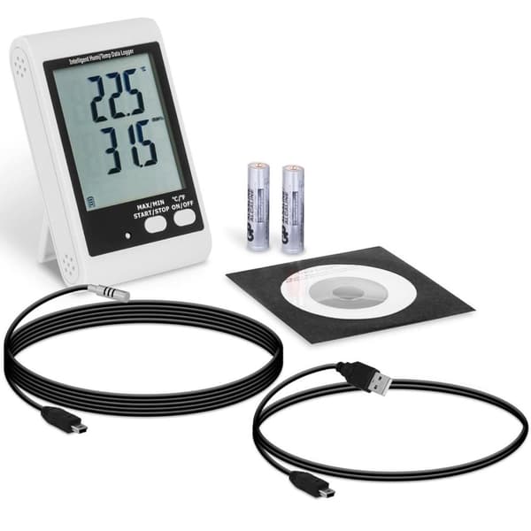 Ekstern USB temperatur- og fugtighedsoptager, område -40 til 125C
