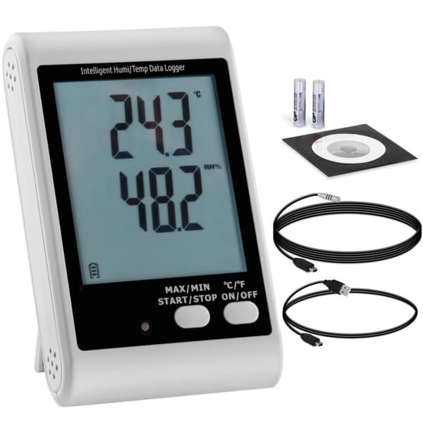 Ekstern USB temperatur- og fugtighedsoptager, område -40 til 125C