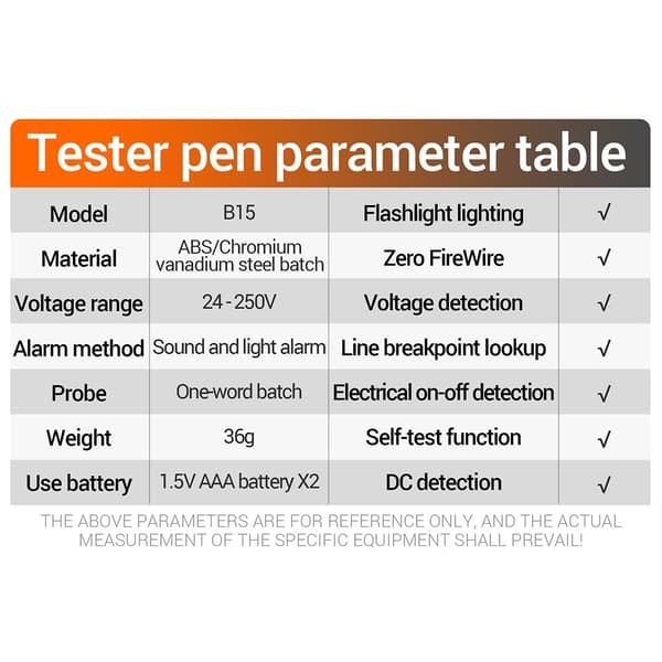 Spänningsdetektor volt meter voltmätare Ficklampa AC DC