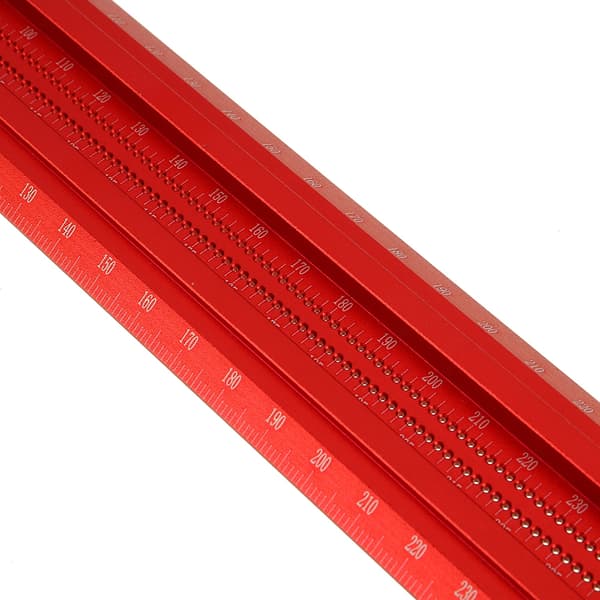 VEIKO TS Precision Träbearbetning Line Scriber Märkning T Linjal Aluminiumlegering Hålpositionering Märkningsmätare, 300mm