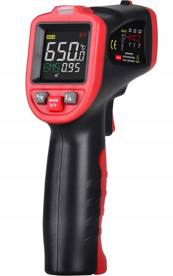 KONTAKTIKKELT LASERTERMOMETER PYROMETER -50 +650°C