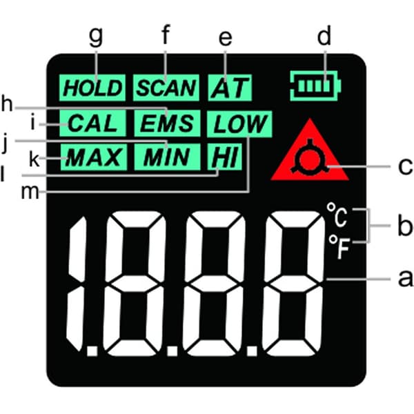 PYROMETR, KONTAKTFRI INFRARØD LASERTERMOMETER, EMISSION -50 +950°