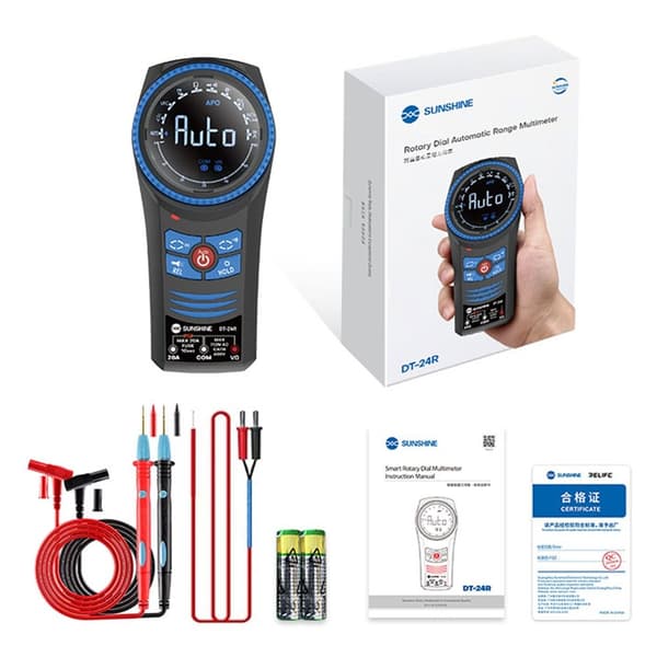 SUNSHINE Roterende Multimeter Auto Range Håndholdt Spændingsmodstand Kontinuitetstester