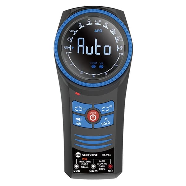 SUNSHINE Roterende Multimeter Auto Range Håndholdt Spændingsmodstand Kontinuitetstester