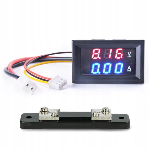 VOLTMETER AMMETER DC 50A 100V jævnstrøm 60mV
