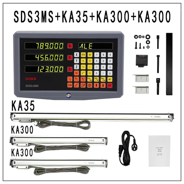 SINO 3-akselinen digitaalinen näyttö, korkea tarkkuus 0,005 mm resoluutio, IP54 suojaus,3MS KA35 KA300 KA300