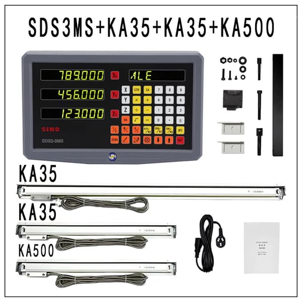 SINO 3-aksers digital læsning, høj præcision 0,005 mm opløsning, IP54 beskyttelse,3MS KA35 KA35 KA500